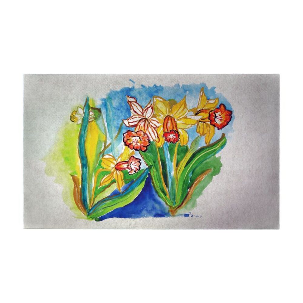 Betsy Drake Daffodils 30 X 50 Inch Doormat